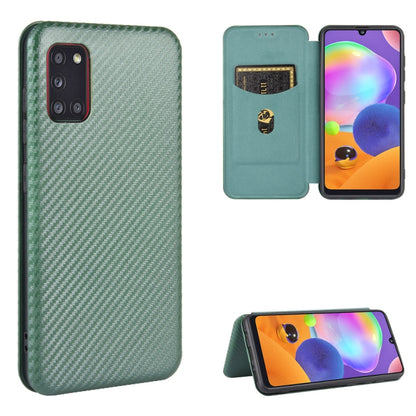 Carbon Fiber Texture Magnetic Horizontal Flip TPU + PC + PU Leather Case with Rope & Card Slot, For Samsung Galaxy A01, For Samsung Galaxy A7(2018) / A750, For Samsung Galaxy A20s, For Samsung Galaxy A21(Eurasian Version), For Samsung Galaxy A31       ...
