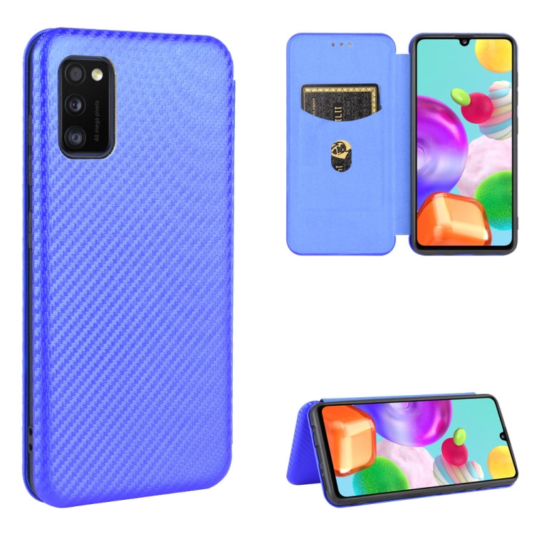 Carbon Fiber Texture Magnetic Horizontal Flip TPU + PC + PU Leather Case with Rope & Card Slot, For Samsung Galaxy A01, For Samsung Galaxy A7(2018) / A750, For Samsung Galaxy A20s, For Samsung Galaxy A21(Eurasian Version), For Samsung Galaxy A31       ...