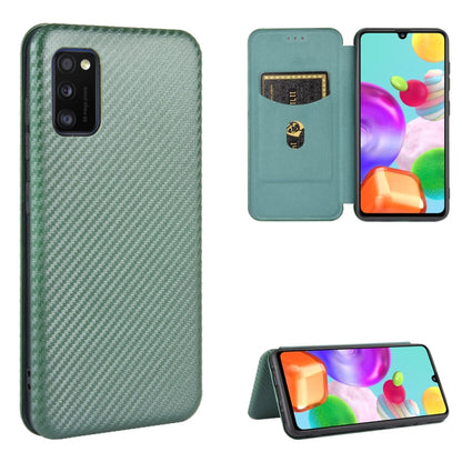 Carbon Fiber Texture Magnetic Horizontal Flip TPU + PC + PU Leather Case with Rope & Card Slot, For Samsung Galaxy A01, For Samsung Galaxy A7(2018) / A750, For Samsung Galaxy A20s, For Samsung Galaxy A21(Eurasian Version), For Samsung Galaxy A31       ...