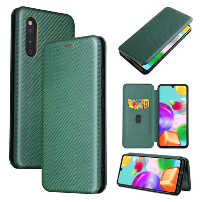 Carbon Fiber Texture Magnetic Horizontal Flip TPU + PC + PU Leather Case with Rope & Card Slot, For Samsung Galaxy A01, For Samsung Galaxy A7(2018) / A750, For Samsung Galaxy A20s, For Samsung Galaxy A21(Eurasian Version), For Samsung Galaxy A31       ...
