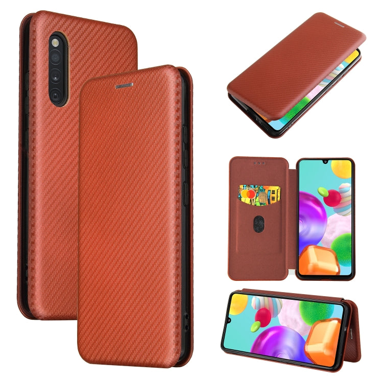Carbon Fiber Texture Magnetic Horizontal Flip TPU + PC + PU Leather Case with Rope & Card Slot, For Samsung Galaxy A01, For Samsung Galaxy A7(2018) / A750, For Samsung Galaxy A20s, For Samsung Galaxy A21(Eurasian Version), For Samsung Galaxy A31       ...
