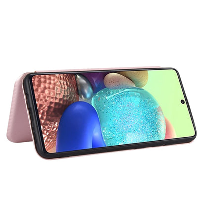 Carbon Fiber Texture Magnetic Horizontal Flip TPU + PC + PU Leather Case with Rope & Card Slot, For Samsung Galaxy A71 5G, For Samsung Galaxy A71, For Samsung Galaxy A90 5G, For Samsung Galaxy A91 / M80s / S10 Lite, For Samsung Galaxy M11              ...