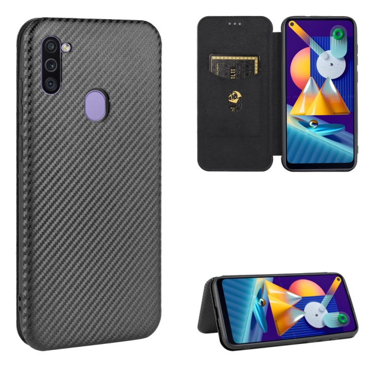 Carbon Fiber Texture Magnetic Horizontal Flip TPU + PC + PU Leather Case with Rope & Card Slot, For Samsung Galaxy A71 5G, For Samsung Galaxy A71, For Samsung Galaxy A90 5G, For Samsung Galaxy A91 / M80s / S10 Lite, For Samsung Galaxy M11              ...