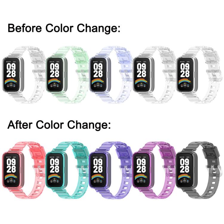 Color Changing TPU Watch Band, For Redmi Band 3 / Xiaomi Smart Band 9 Active, For Redmi Band 2 / Xiaomi Smart Band 8 Active