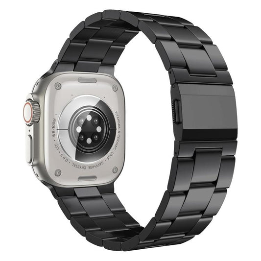 Norman Clasp Three-Link Stainless Steel Watch Band, For Apple Watch 46mm / 49mm / 45mm / 44mm