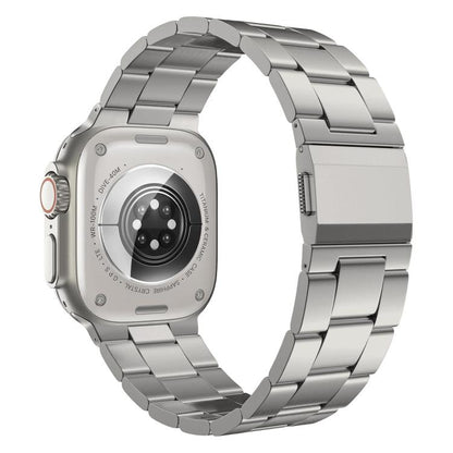 Norman Clasp Three-Link Titanium Alloy Watch Band, For Apple Watch 46mm / 49mm / 45mm / 44mm