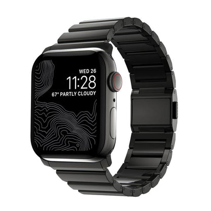 Norman Clasp One-Bead Stainless Steel Watch Band, For Apple Watch 46mm / 49mm / 45mm / 44mm
