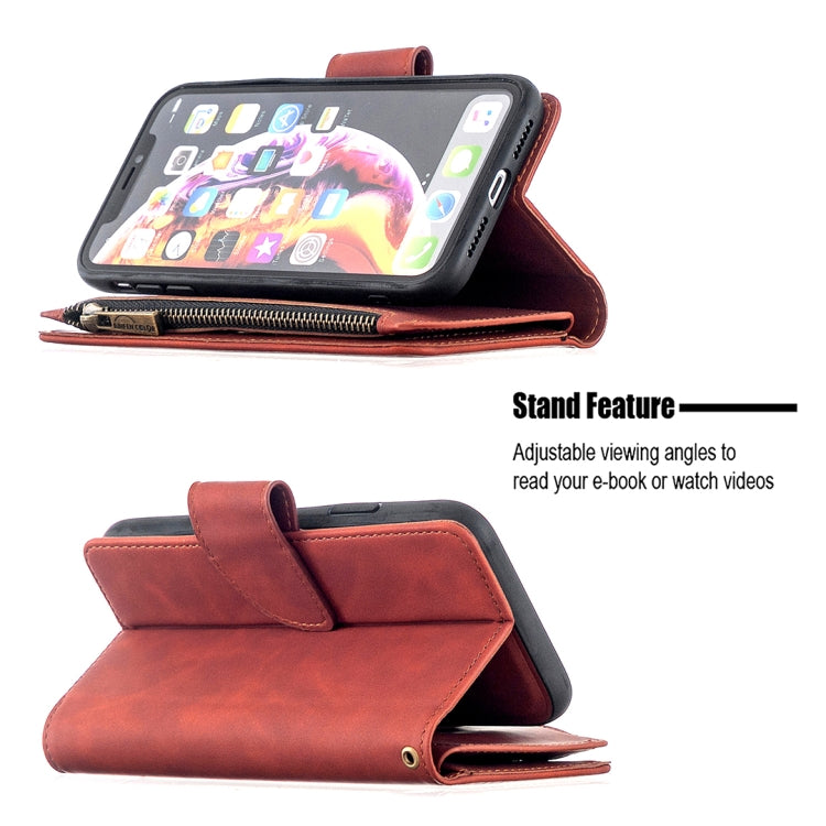 Skin Feel Detachable Magnetic Zipper Horizontal Flip PU Leather Case with Multi-Card Slots & Holder & Wallet & Photo Frame & Lanyard, For iPhone XR, For iPhone 8 Plus, For iPhone 11, For Xiaomi Redmi 9, For Xiaomi Redmi Note 8T, For Xiaomi Redmi Note 9