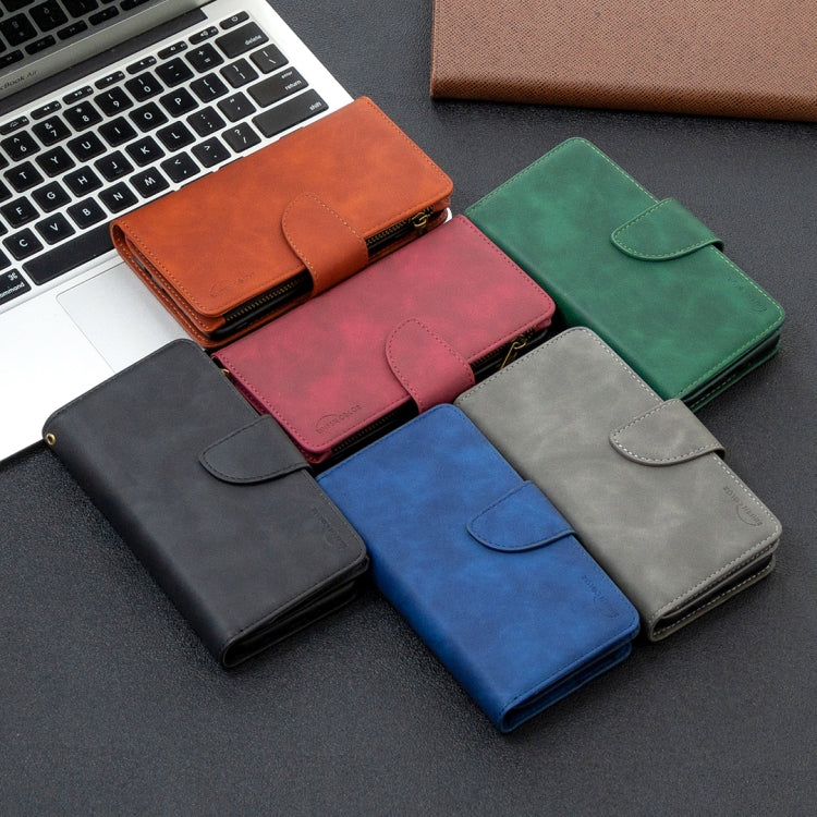 Skin Feel Detachable Magnetic Zipper Horizontal Flip PU Leather Case with Multi-Card Slots & Holder & Wallet & Photo Frame & Lanyard, For iPhone XR, For iPhone 8 Plus, For iPhone 11, For Xiaomi Redmi 9, For Xiaomi Redmi Note 8T, For Xiaomi Redmi Note 9
