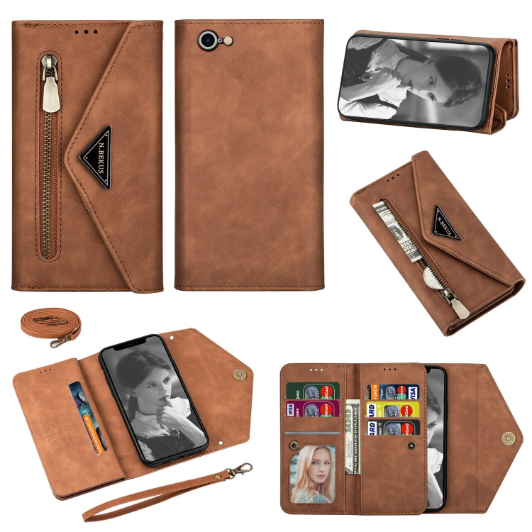 Skin Feel Zipper Horizontal Flip Leather Case with Holder & Card Slots & Photo Frame & Lanyard & Long Rope, For iPhone 6, For iPhone 6 Plus, For iPhone 7 / 8 / SE (2020), For iPhone 7 Plus / 8 Plus, For iPhone 11, For iPhone 11 Pro, For iPhone 11 Pro M...