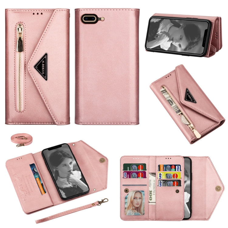 Skin Feel Zipper Horizontal Flip Leather Case with Holder & Card Slots & Photo Frame & Lanyard & Long Rope, For iPhone 6, For iPhone 6 Plus, For iPhone 7 / 8 / SE (2020), For iPhone 7 Plus / 8 Plus, For iPhone 11, For iPhone 11 Pro, For iPhone 11 Pro M...