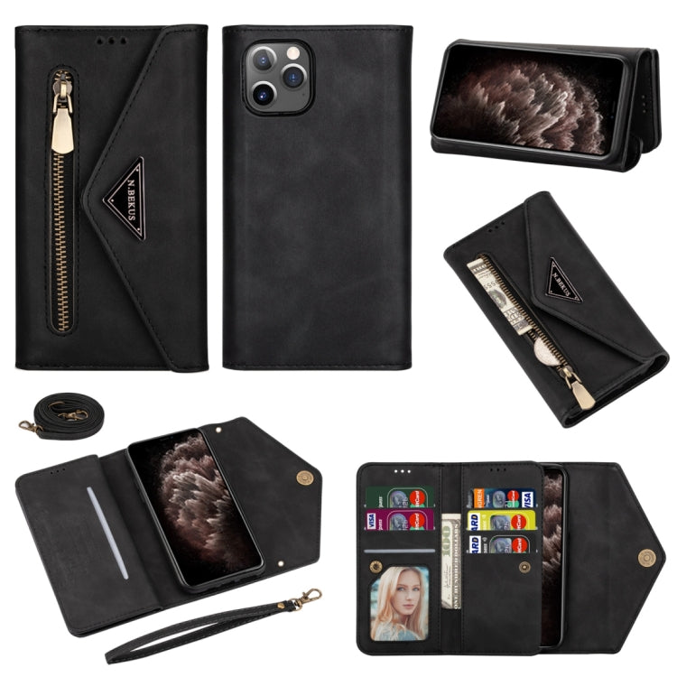 Skin Feel Zipper Horizontal Flip Leather Case with Holder & Card Slots & Photo Frame & Lanyard & Long Rope, For iPhone 6, For iPhone 6 Plus, For iPhone 7 / 8 / SE (2020), For iPhone 7 Plus / 8 Plus, For iPhone 11, For iPhone 11 Pro, For iPhone 11 Pro M...