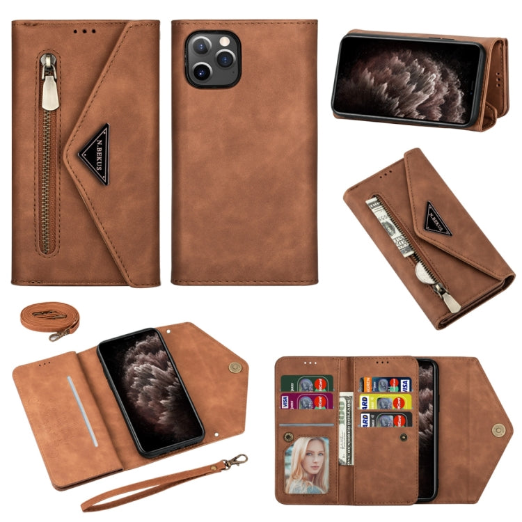 Skin Feel Zipper Horizontal Flip Leather Case with Holder & Card Slots & Photo Frame & Lanyard & Long Rope, For iPhone 6, For iPhone 6 Plus, For iPhone 7 / 8 / SE (2020), For iPhone 7 Plus / 8 Plus, For iPhone 11, For iPhone 11 Pro, For iPhone 11 Pro M...