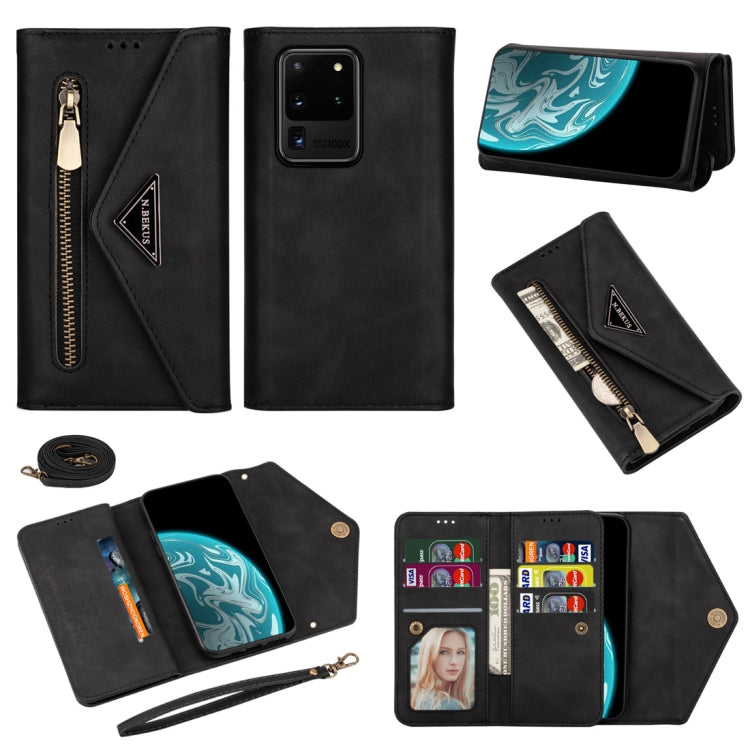 Skin Feel Zipper Horizontal Flip Leather Case with Holder & Card Slots & Photo Frame & Lanyard & Long Rope, For Samsung Galaxy Note20, For Samsung Galaxy Note20 Ultra, For Samsung Galaxy S20, For Samsung Galaxy S20+, For Samsung Galaxy S20 Ultra       ...