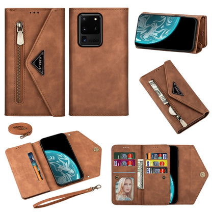Skin Feel Zipper Horizontal Flip Leather Case with Holder & Card Slots & Photo Frame & Lanyard & Long Rope, For Samsung Galaxy Note20, For Samsung Galaxy Note20 Ultra, For Samsung Galaxy S20, For Samsung Galaxy S20+, For Samsung Galaxy S20 Ultra       ...