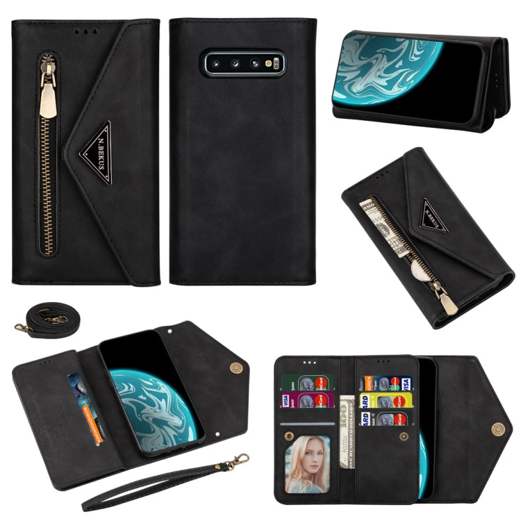 Skin Feel Zipper Horizontal Flip Leather Case with Holder & Card Slots & Photo Frame & Lanyard & Long Rope, For Samsung Galaxy Note10+, For Samsung Galaxy S10, For Samsung Galaxy S10+, For Samsung Galaxy S10e, For Samsung Galaxy A21                    ...