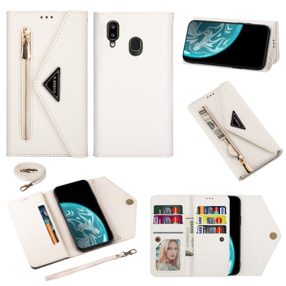 Skin Feel Zipper Horizontal Flip Leather Case with Holder & Card Slots & Photo Frame & Lanyard & Long Rope, For Samsung Galaxy A10 / M10, For Samsung Galaxy A20 / A30 / M10s, For Samsung Galaxy A20e / A10e, For Samsung Galaxy A20s, For Samsung Galaxy A...