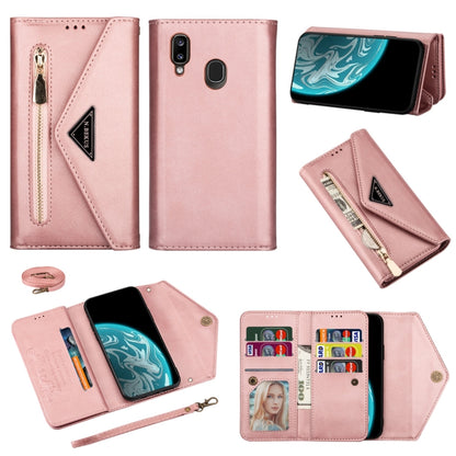Skin Feel Zipper Horizontal Flip Leather Case with Holder & Card Slots & Photo Frame & Lanyard & Long Rope, For Samsung Galaxy A10 / M10, For Samsung Galaxy A20 / A30 / M10s, For Samsung Galaxy A20e / A10e, For Samsung Galaxy A20s, For Samsung Galaxy A...