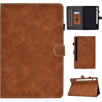 Cowhide Texture Horizontal Flip Leather Case with Holder & Card Slots & Sleep / Wake-up Function, For Samsung Galaxy Tab S8 / Galaxy Tab S7 T870