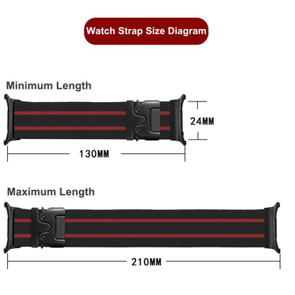 Parachute Buckle Stripe Nylon Elastic Braided Watch Band, For Samsung Galaxy Watch Ultra 47mm / Ultra 2025
