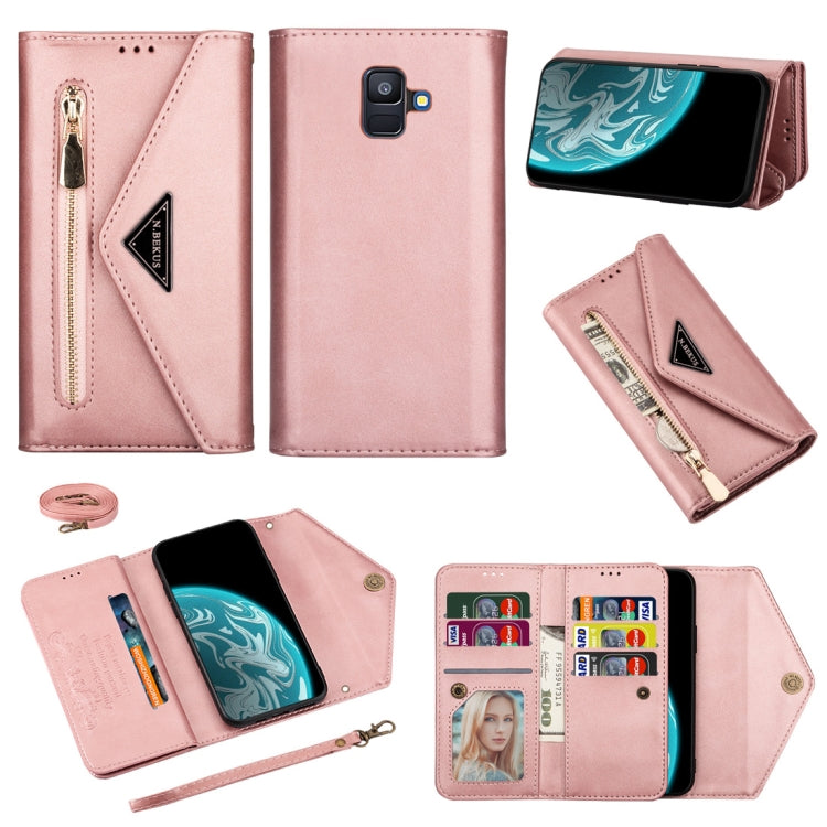 Skin Feel Zipper Horizontal Flip Leather Case with Holder & Card Slots & Photo Frame & Lanyard & Long Rope, For Samsung Galaxy A6 (2018), For Samsung Galaxy A7 (2018) / A750, For Samsung Galaxy J4 (2018), For Samsung Galaxy J7 (2018)                   ...