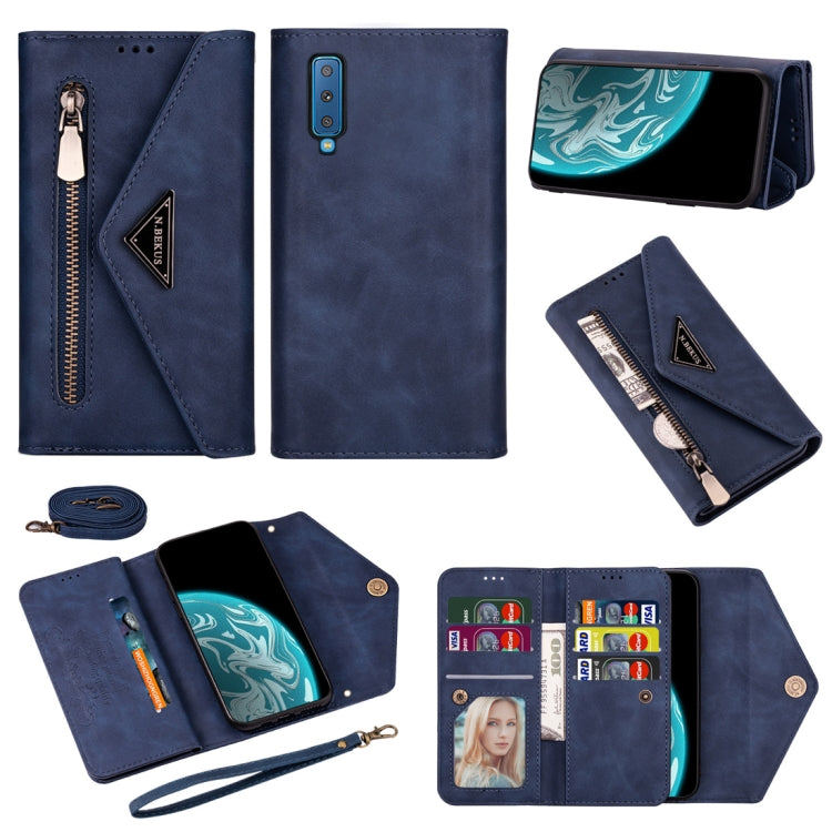 Skin Feel Zipper Horizontal Flip Leather Case with Holder & Card Slots & Photo Frame & Lanyard & Long Rope, For Samsung Galaxy A6 (2018), For Samsung Galaxy A7 (2018) / A750, For Samsung Galaxy J4 (2018), For Samsung Galaxy J7 (2018)                   ...