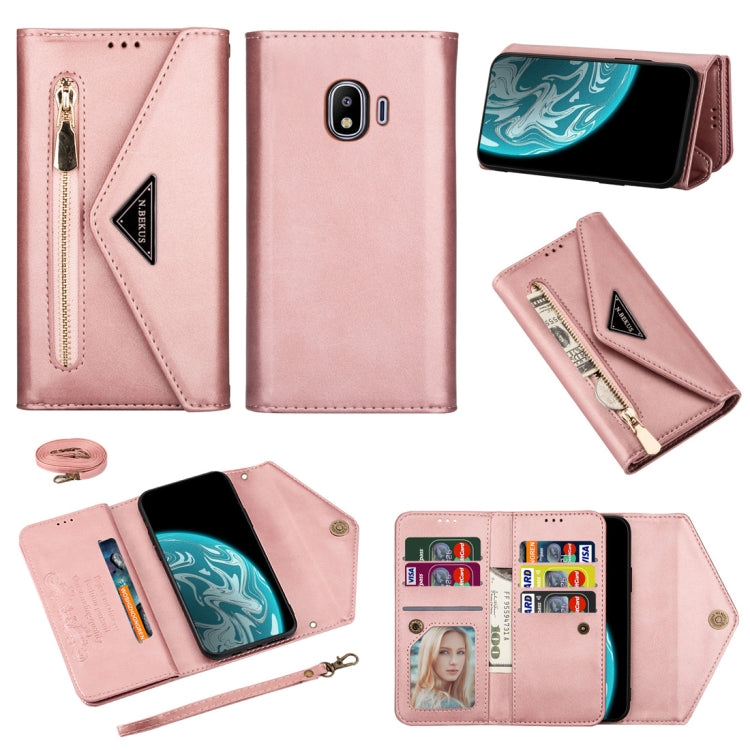 Skin Feel Zipper Horizontal Flip Leather Case with Holder & Card Slots & Photo Frame & Lanyard & Long Rope, For Samsung Galaxy A6 (2018), For Samsung Galaxy A7 (2018) / A750, For Samsung Galaxy J4 (2018), For Samsung Galaxy J7 (2018)                   ...