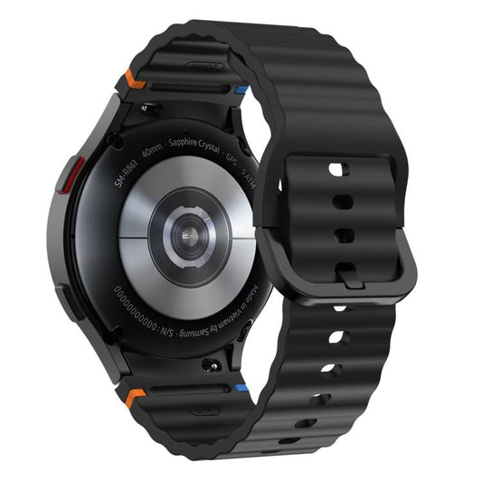 xDfind Wavy Grain Stitched Colorful Buckle Silicone Watch Band, For Samsung Galaxy Watch FE / 7 / 6 / 5 / 4