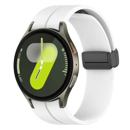 xDfind Fold Magnetic Black Buckle Silicone Watch Band, For Samsung Galaxy Watch7 / FE / 6 / 5 / 4, For Samsung Galaxy Watch6 / Watch6 Classic, For Samsung Galaxy Watch5 / Watch5 Pro, For Samsung Galaxy Watch4 / Watch4 Classic                           ...