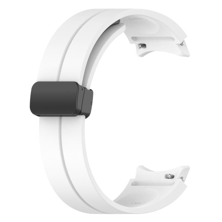 xDfind Fold Magnetic Black Buckle Silicone Watch Band, For Samsung Galaxy Watch7 / FE / 6 / 5 / 4, For Samsung Galaxy Watch6 / Watch6 Classic, For Samsung Galaxy Watch5 / Watch5 Pro, For Samsung Galaxy Watch4 / Watch4 Classic                           ...