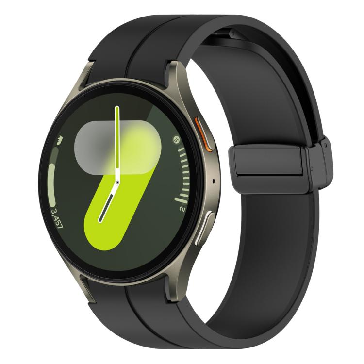 xDfind Fold Magnetic Black Buckle Silicone Watch Band, For Samsung Galaxy Watch7 / FE / 6 / 5 / 4, For Samsung Galaxy Watch6 / Watch6 Classic, For Samsung Galaxy Watch5 / Watch5 Pro, For Samsung Galaxy Watch4 / Watch4 Classic                           ...