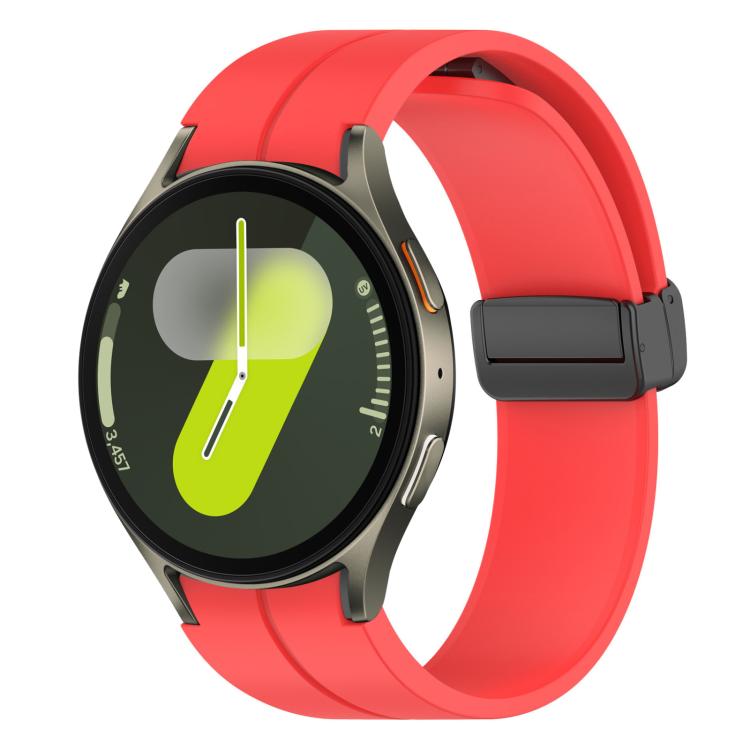 xDfind Fold Magnetic Black Buckle Silicone Watch Band, For Samsung Galaxy Watch7 / FE / 6 / 5 / 4, For Samsung Galaxy Watch6 / Watch6 Classic, For Samsung Galaxy Watch5 / Watch5 Pro, For Samsung Galaxy Watch4 / Watch4 Classic                           ...