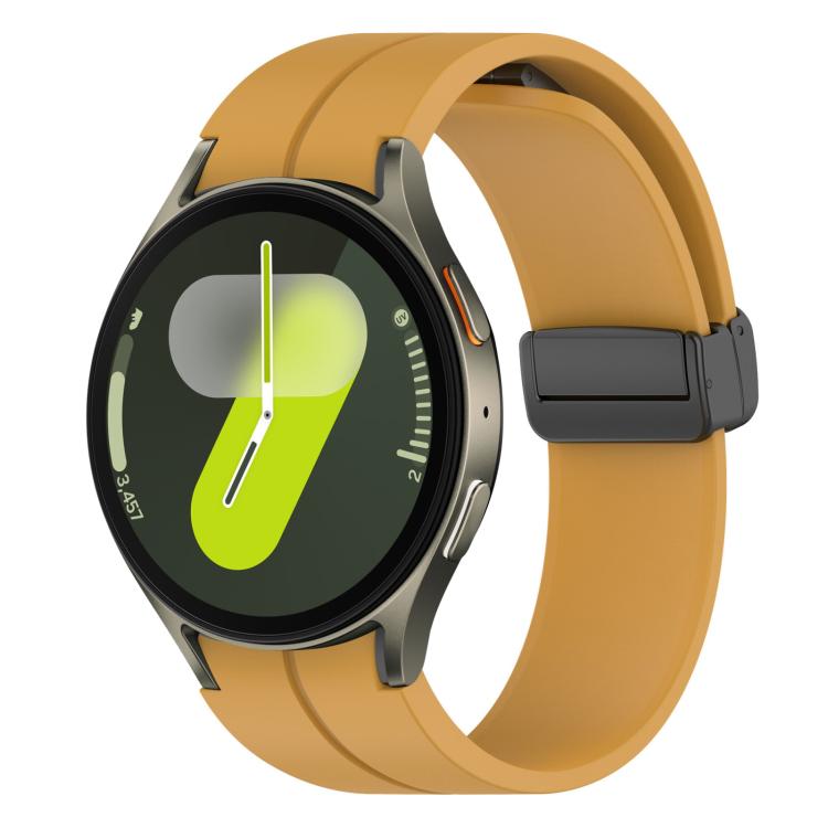 xDfind Fold Magnetic Black Buckle Silicone Watch Band, For Samsung Galaxy Watch7 / FE / 6 / 5 / 4, For Samsung Galaxy Watch6 / Watch6 Classic, For Samsung Galaxy Watch5 / Watch5 Pro, For Samsung Galaxy Watch4 / Watch4 Classic                           ...