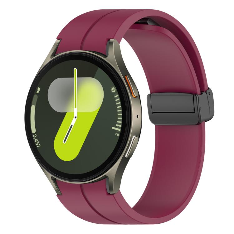 xDfind Fold Magnetic Black Buckle Silicone Watch Band, For Samsung Galaxy Watch7 / FE / 6 / 5 / 4, For Samsung Galaxy Watch6 / Watch6 Classic, For Samsung Galaxy Watch5 / Watch5 Pro, For Samsung Galaxy Watch4 / Watch4 Classic                           ...