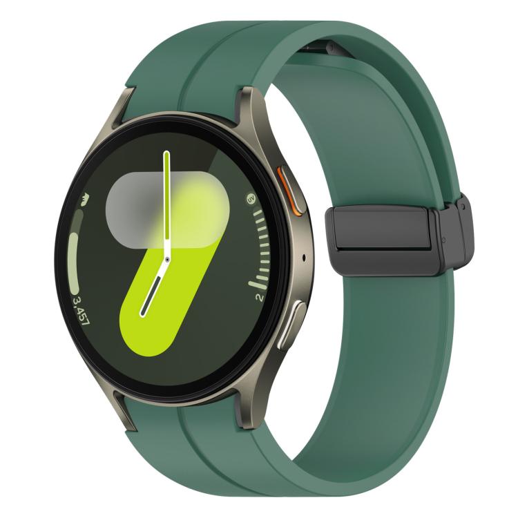 xDfind Fold Magnetic Black Buckle Silicone Watch Band, For Samsung Galaxy Watch7 / FE / 6 / 5 / 4, For Samsung Galaxy Watch6 / Watch6 Classic, For Samsung Galaxy Watch5 / Watch5 Pro, For Samsung Galaxy Watch4 / Watch4 Classic                           ...