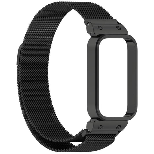 xDfind Watch Frame Integrated Milan Magnetic Metal Watch Band, For Redmi Band 3 / Xiaomi Smart Band 9 Active, For Redmi Band 2 / Xiaomi Smart Band 8 Active