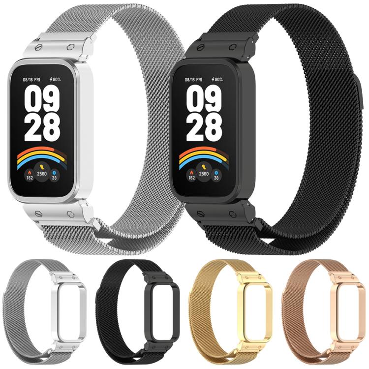xDfind Watch Frame Integrated Milan Magnetic Metal Watch Band, For Xiaomi Band 10 Pro/9 Pro/Redmi Watch 6/5/4, For Redmi Watch 5 / Watch 4, For Redmi Band 3 / Xiaomi Smart Band 9 Active, For Redmi Band 2 / Xiaomi Smart Band 8 Active