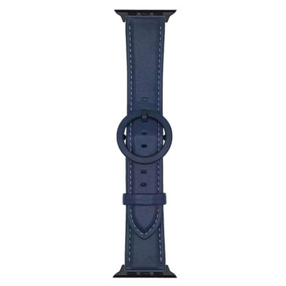 xDfind Round Buckle Leather Watch Band, For Apple Watch 46mm / 49mm / 45mm / 44mm, For Apple Watch 42mm / 41mm / 40mm / 38mm
