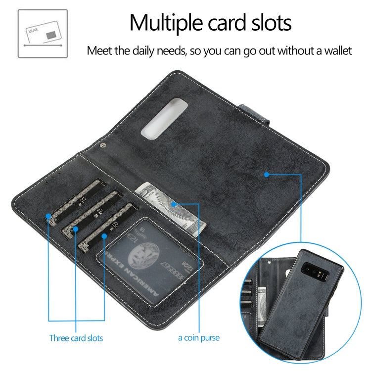 Retro 2 in 1 Detachable Magnetic Horizontal Flip TPU + PU Leather Case with Holder & Card Slots & Photo Frame & Wallet, For Samsung Galaxy Note8, For Samsung Galaxy Note9, For Samsung Galaxy Note10, For Samsung Galaxy Note10+, For Samsung Galaxy S8    ...