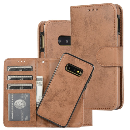 Retro 2 in 1 Detachable Magnetic Horizontal Flip TPU + PU Leather Case with Holder & Card Slots & Photo Frame & Wallet, For Samsung Galaxy S10, For Samsung Galaxy S10e, For Samsung Galaxy S10+, For Samsung Galaxy S20, For Samsung Galaxy S20+           ...