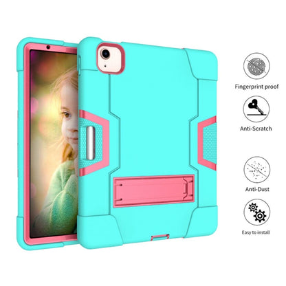 For iPad Air (2020) 10.9 Contrast Color Robot Shockproof Silicon + PC Protective Case with Holder & Pen Slot, For iPad Air 2022 / 2020 10.9