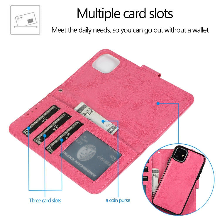 KLT888-2 Retro 2 in 1 Detachable Magnetic Horizontal Flip TPU + PU Leather Case with Holder & Card Slots & Photo Frame & Wallet, For iPhone 11, For iPhone 11 Pro, For iPhone 11 Pro Max, For iPhone 6, For iPhone 6 Plus, For iPhone SE 2022 / SE 2020 / 8 ...