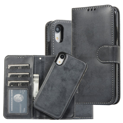 KLT888-2 Retro 2 in 1 Detachable Magnetic Horizontal Flip TPU + PU Leather Case with Holder & Card Slots & Photo Frame & Wallet, For iPhone XR, For iPhone XS Max, For iPhone 12 mini, For iPhone 12 / 12 Pro, For iPhone 12 Pro Max