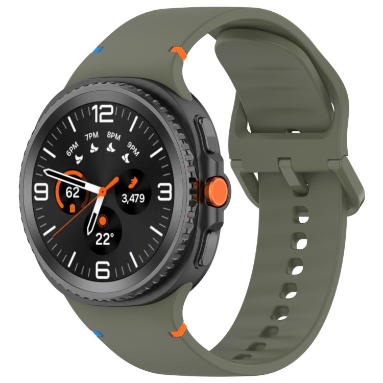 For Samsung Galaxy Watch8 Classic 46mm / Watch8 44mm / 40mm xDfind Stitched Solid Color Silicone Watch Band, 20mm, 22mm