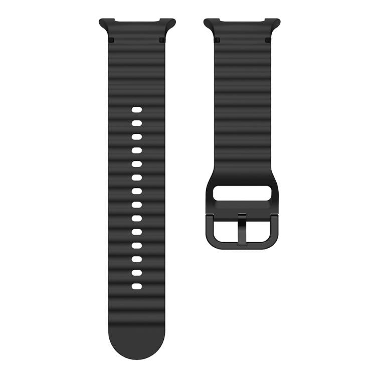 For Samsung Galaxy Watch8 Classic 46mm / Watch8 44mm / 40mm xDfind Wavy Grain Stitched Silicone Watch Band, S, L