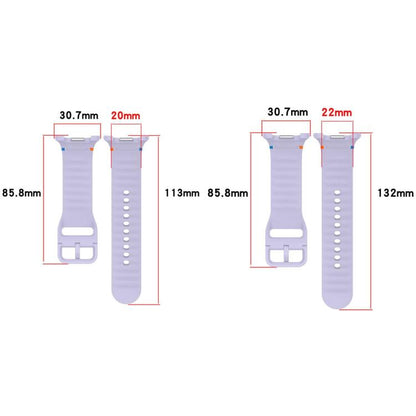 For Samsung Galaxy Watch8 Classic 46mm / Watch8 44mm / 40mm xDfind Wavy Grain Stitched Silicone Watch Band, L