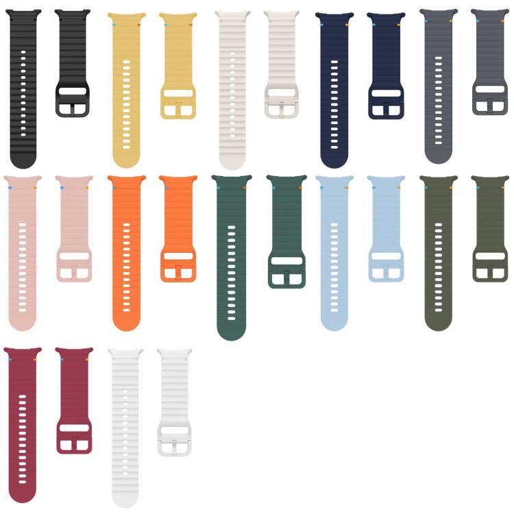 For Samsung Galaxy Watch8 Classic 46mm / Watch8 44mm / 40mm xDfind Wavy Grain Stitched Silicone Watch Band, S, L