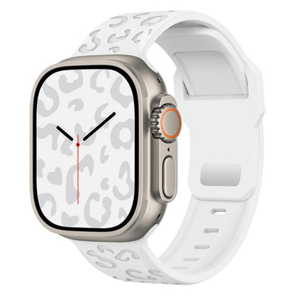 Buckle Concave Leopard Silicone Watch Band, For Apple Watch 46mm / 49mm / 45mm / 44mm, For Apple Watch 42mm / 41mm / 40mm / 38mm