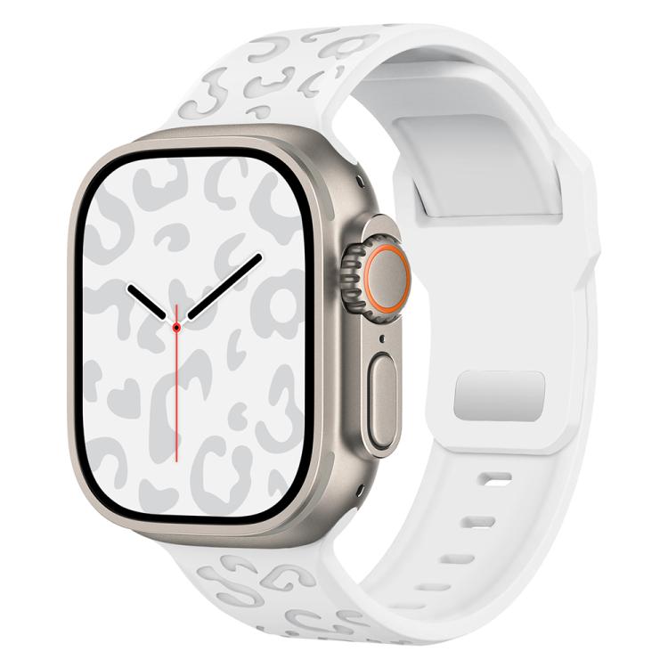 Buckle Concave Leopard Silicone Watch Band, For Apple Watch 46mm / 49mm / 45mm / 44mm, For Apple Watch 42mm / 41mm / 40mm / 38mm