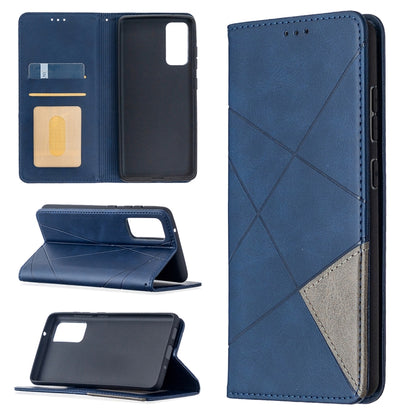 Rhombus Texture Horizontal Flip Magnetic Leather Case with Holder & Card Slots, For Galaxy S20 FE 5G / S20 Lite